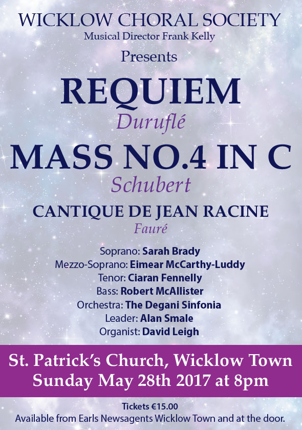 Wicklow Choral Society May 2017 Poster